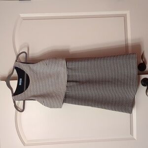 Cynthia Rowley Dress Womens 8 Illusion Crop Top Black White Sleeveless A-line